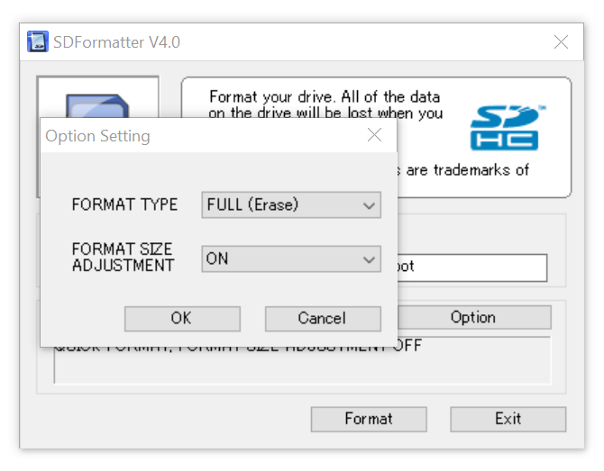 raspberry sd format